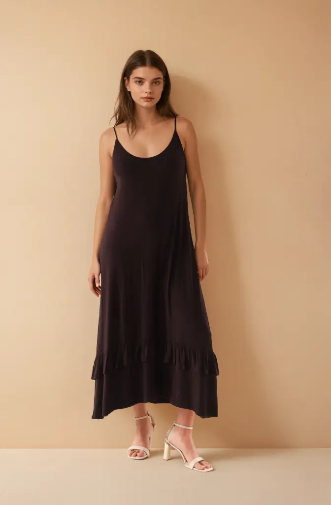 Fei, Vestido largo (Negro, S)