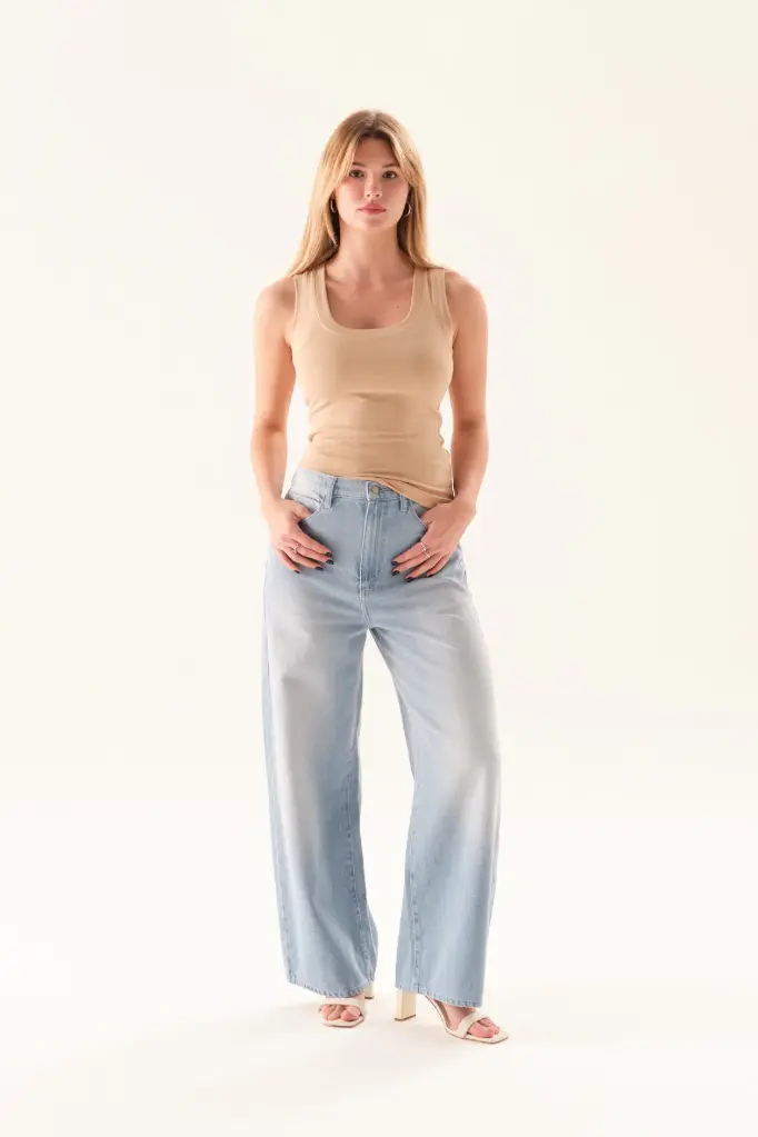 920, Jean Wide Leg celeste