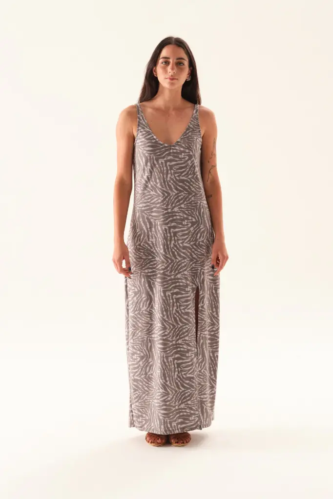 Mariana, Vestido de algodón (Negro, S)