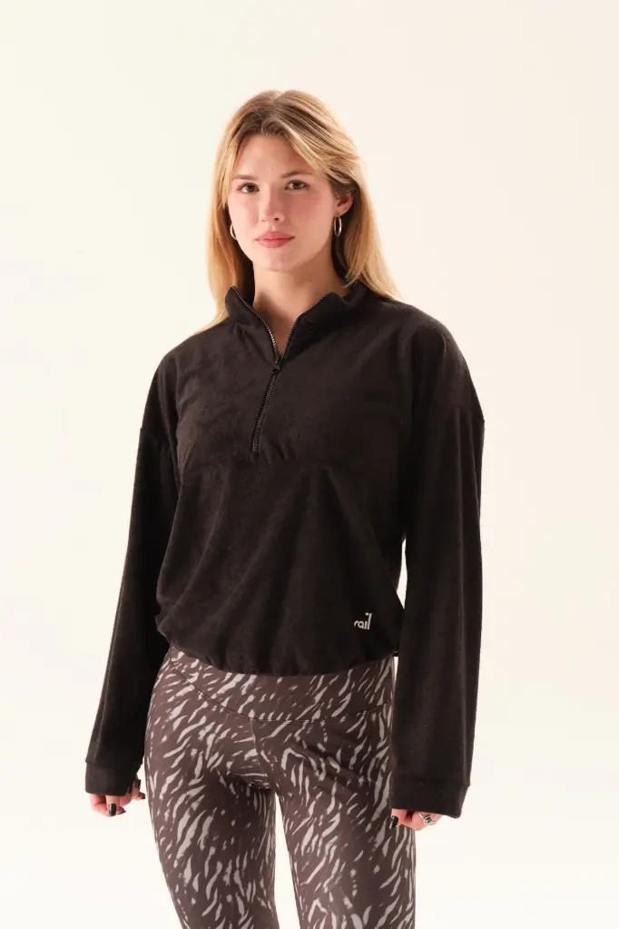 Martina, Buzo de toalla (Negro, S)