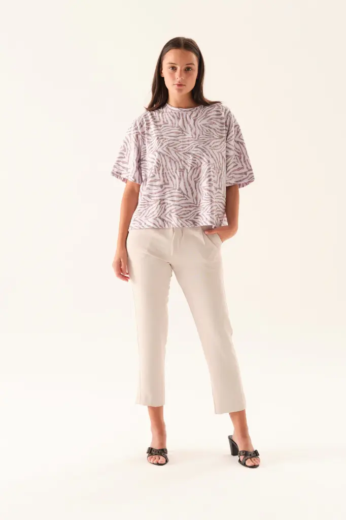 Veronica, Remera manga corta de algodón estampado