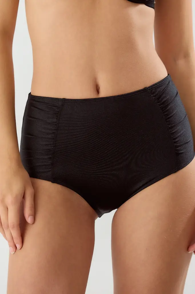 [799-26031] Lisos, Vedetina tiro alto con frunce (Negro, 1)