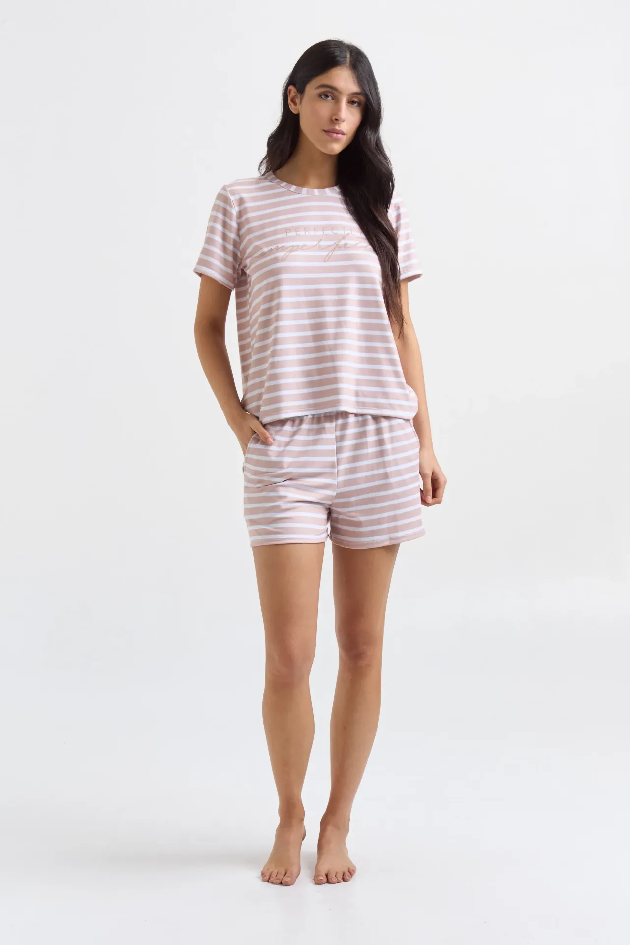 Stripe Love, Pijama remera manga corta y short
