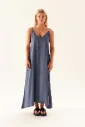 Kiara, Vestido largo de lino con breteles regulables