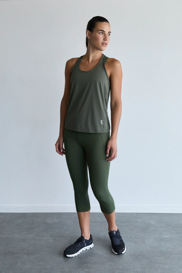 [14418%35S] Classic Grafiato, Musculosa (Verde militar, S)