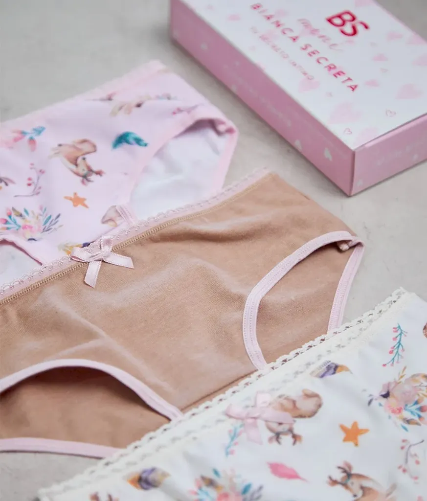 Bianca, Pack x3 Vedetinas nena de algodón