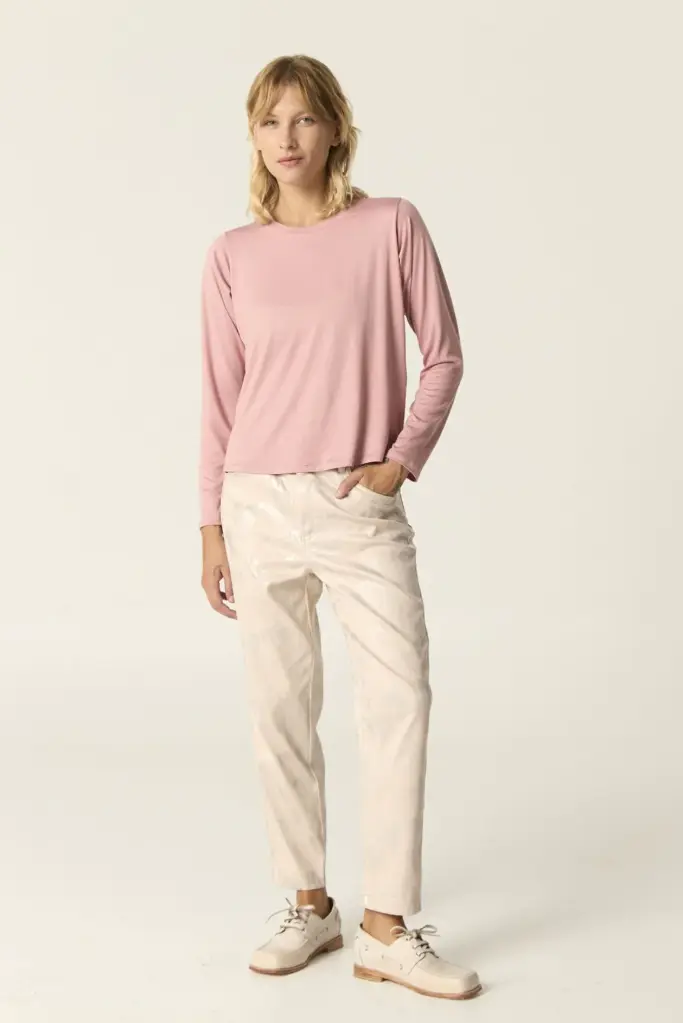 Nerea, Remera de modal gamuzado (Celeste, S)