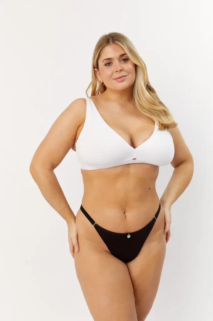 Basic Cotton, Sostén sin aro con base (Blanco, 95)