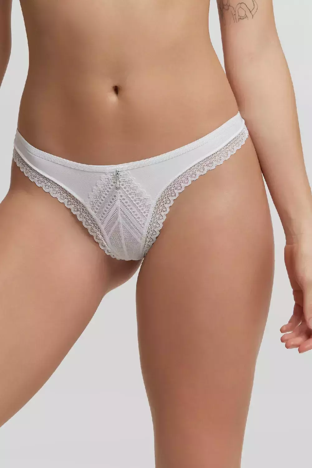 Exquisitte, Colaless de microfibra y puntilla (1, Blanco)