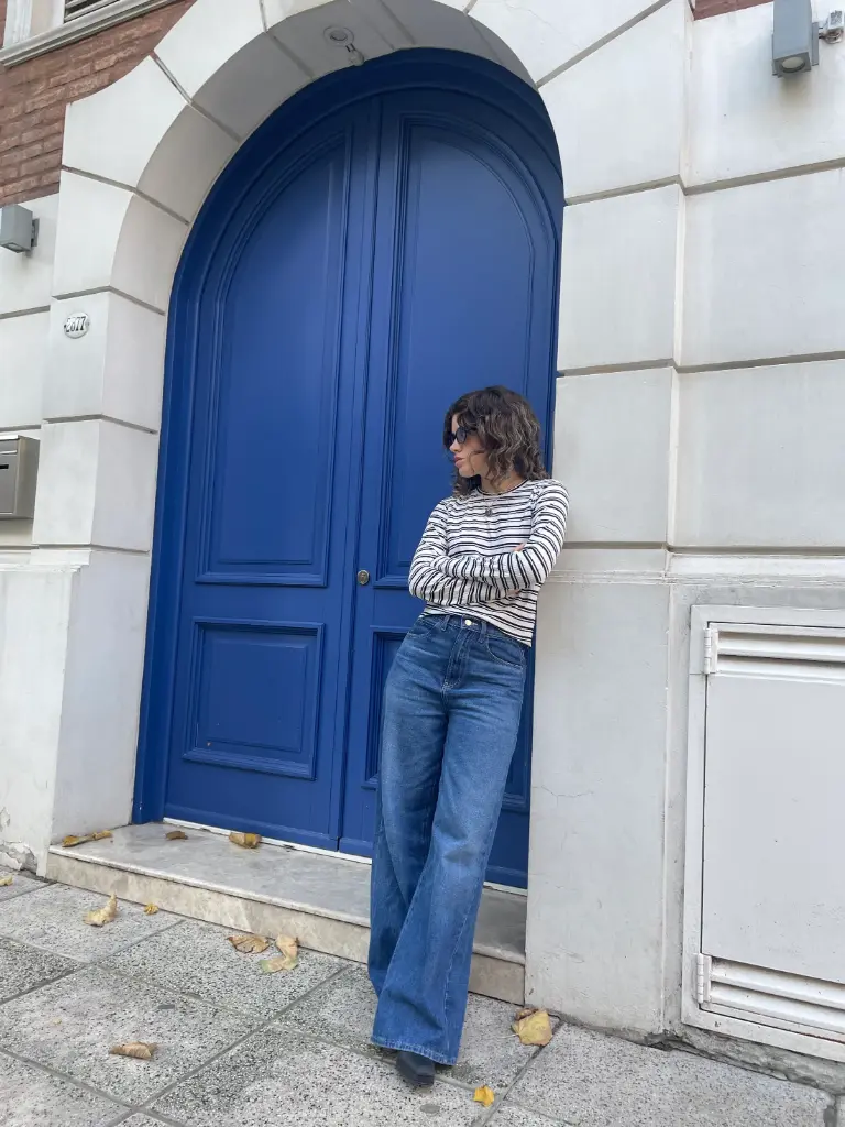 905, Jean Wide Leg tiro medio