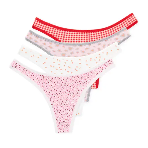 [76312] Esenciale, Pack x4 colaless de algodón estampado