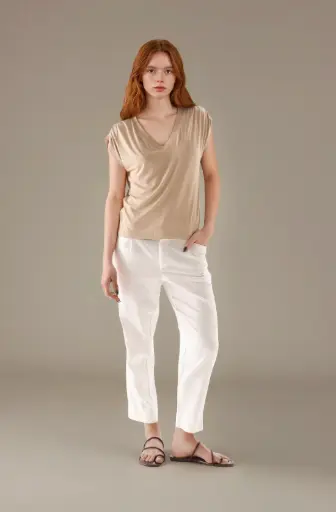 [380201] Farah, Pantalón con pinzas de lino